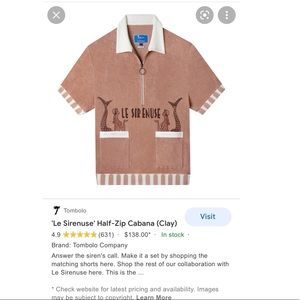 'Le Sirenuse' Half-Zip Cabana (Clay) zip relaxing shirt great quality size large